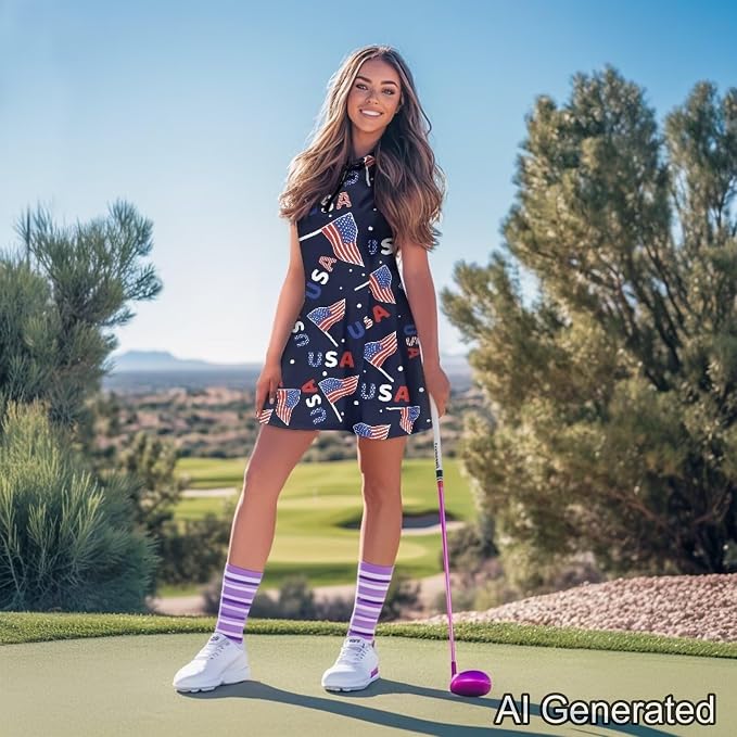 Golf Dress Tennis Dresses for Women with Built in Shorts and Pockets Sleeveless Athletic Dress Workout Dress
