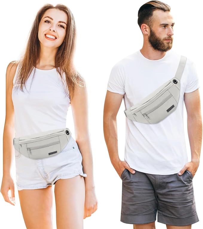 MAXTOP Large Crossbody Fanny Pack with 4-Zipper Pockets,Gifts for Enjoy Sports Festival Workout Traveling Running Casual Hands-Free Wallets Waist Pack Phone Bag Carrying All Phones