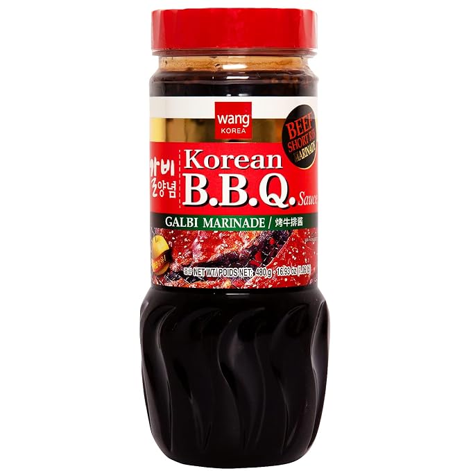 Wang Galbi Marinade, Korean BBQ Sauce for Beef Short Ribs | Sweet & Smoky Kalbi Marinade, Authentic Korean Rib Sauce, Made in Korea, No MSG, 16.93 oz Bottle