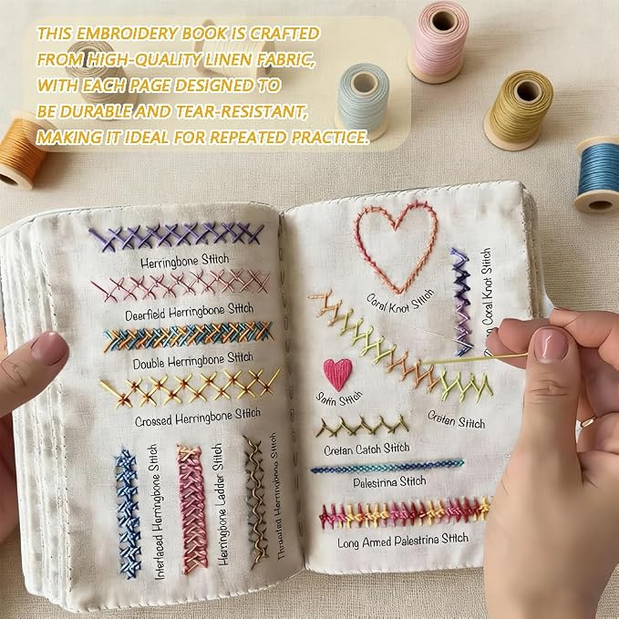 OYSMY Embroidery Stitch Book Kit,2026 New Embroidery Kit with 86 PCS Sewing Kit,Includes Illustrated Guide to 106 Universal Embroidery Stitches for Beginners and Craft Lovers(2 Set)