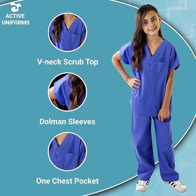 Kids Scrubs Set Super Soft Children Scrub Set Kids Doctor Dress up