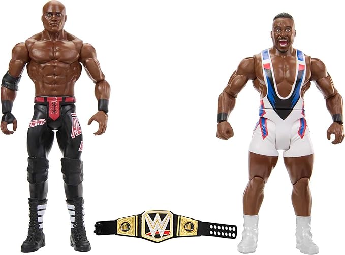 Mattel WWE Big E vs Bobby Lashley Championship Showdown Action Figure 2-Pack with Mattel WWE Championship, 6-inch
