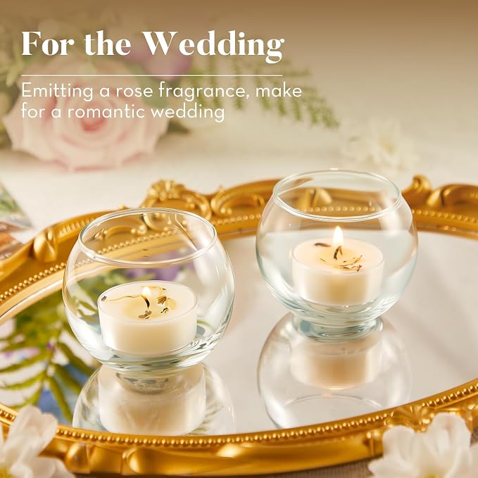 Ashlux 4-Hour Acrylic Lavender Soy Wax Scented Tea Lights, 8 Pack Bulk | 4-Hour Long Burning, Non-Paraffin, Smokeless, Tealight Candles for Weddings, Table Centerpieces, Home Decor & Christmas