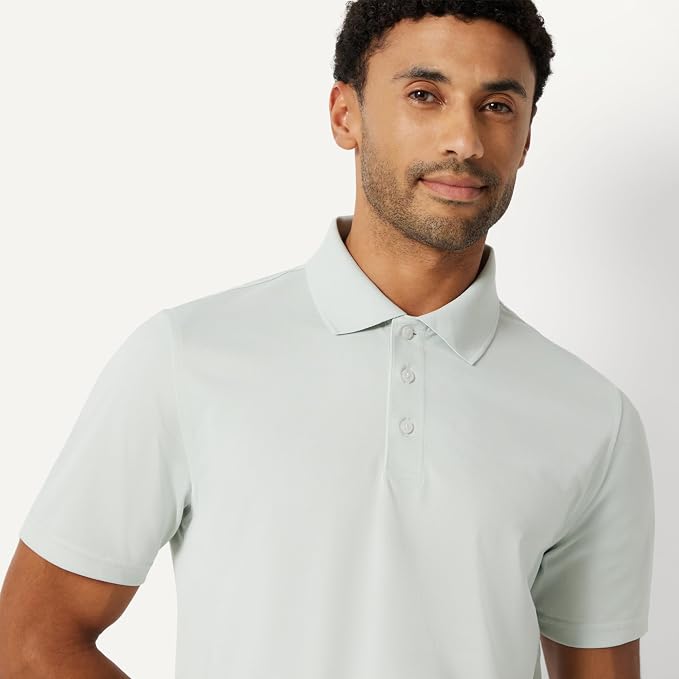 Amazon Essentials Men's Moisture Wicking Golf Polo Shirt, Short Sleeve, Slim-Fit, Quick-Dry, Active Wear