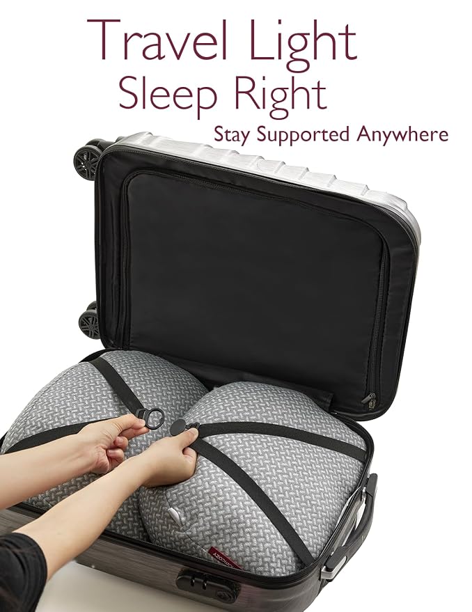 Momcozy Portable Pregnancy Pillow – W Shaped Maternity Support for Side Sleepers, Adjustable Travel Wedge Pillow for Back, Belly, and Hip Relief, Ideal for Pregnant Women, Deep Grey