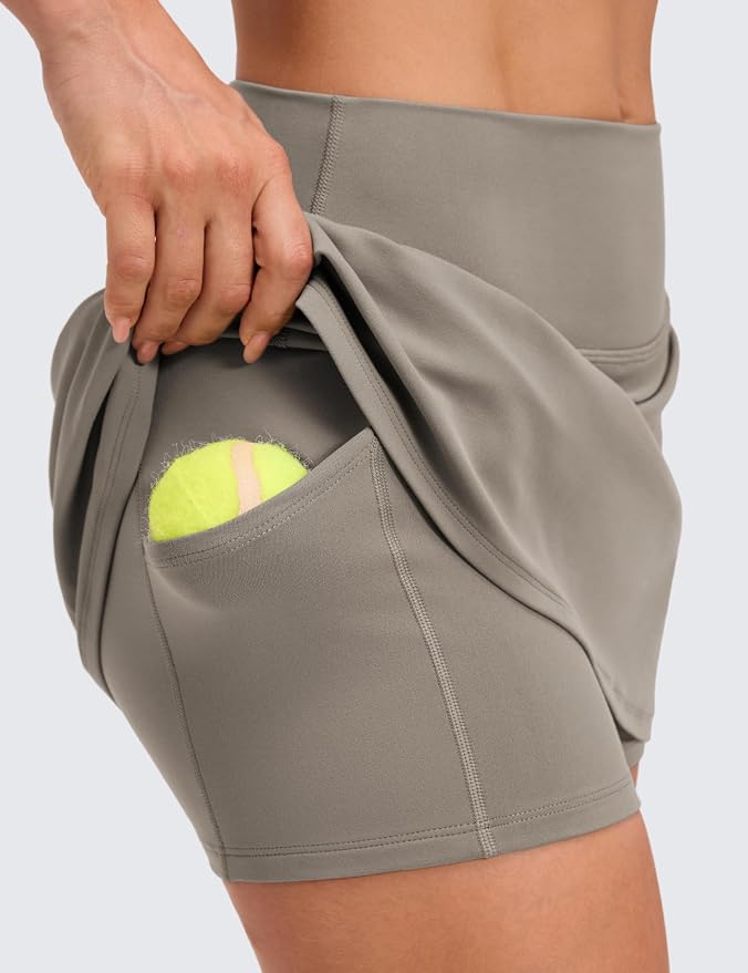 CRZ YOGA Butterluxe High Waisted Tennis Skirts | Built-in Shorts with Pockets, Extremely Soft, Casual, A Line, Stretchy, Mini, Skort for Women