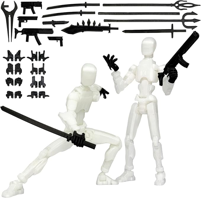 2PCS Assembly Completed T13 Action Figure,Multi-Jointed, Articulated T13 Desktop Decoration,Nova 13 Action Figures Desktop Decorations for Game Lovers Toy (Luminous Blue Luminous Green)