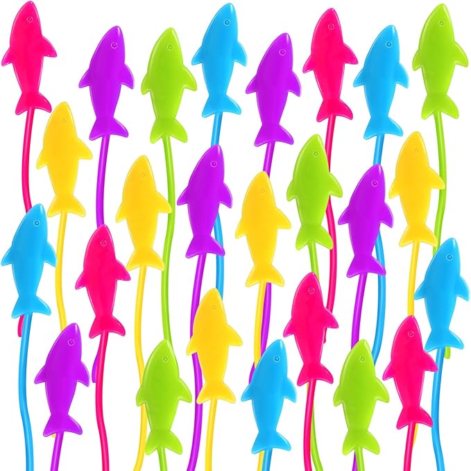 24PCS Shark Sticky Hands Toys for Kids, Rubbery Stretchy Sticky Goodie Bag Stuffers Toy for Ocean Party Favor Supplies, Shark Sticky Toys for Boys Girls Classroom Prizes