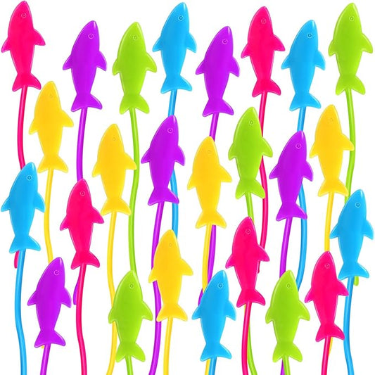 24PCS Shark Sticky Hands Toys for Kids, Rubbery Stretchy Sticky Goodie Bag Stuffers Toy for Ocean Party Favor Supplies, Shark Sticky Toys for Boys Girls Classroom Prizes