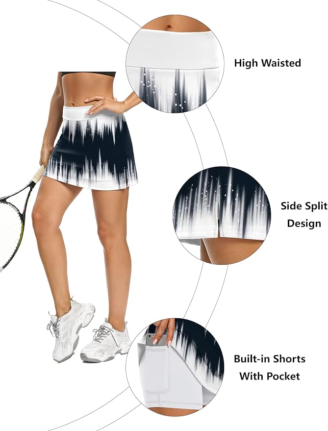 LouKeith Tennis Skirts for Women Golf Athletic Activewear Skorts Mini Summer Workout Running Shorts with Pockets