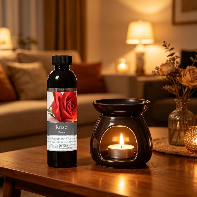 Hosley Set of 2 Rose Fragrance Warming Oils 5 Ounce. Ideal Gift for Weddings spa Reiki Meditation Bathroom Settings. P1