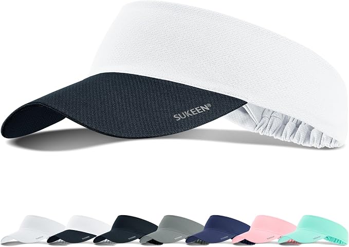Sukeen Cooling Stretchy Sun Visor for Women Men UV Protection Cooling Hat | Lightweight quick-dry free size vizor with instant cooling, sports visor hat for golf, tennis, cycling, running, pickleball