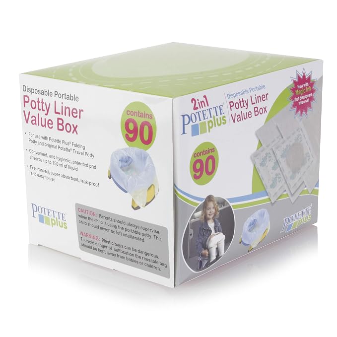Kalencom Potette Plus Potty Seat Liners with Magic Disappearing Ink Value Box - 90 Liners