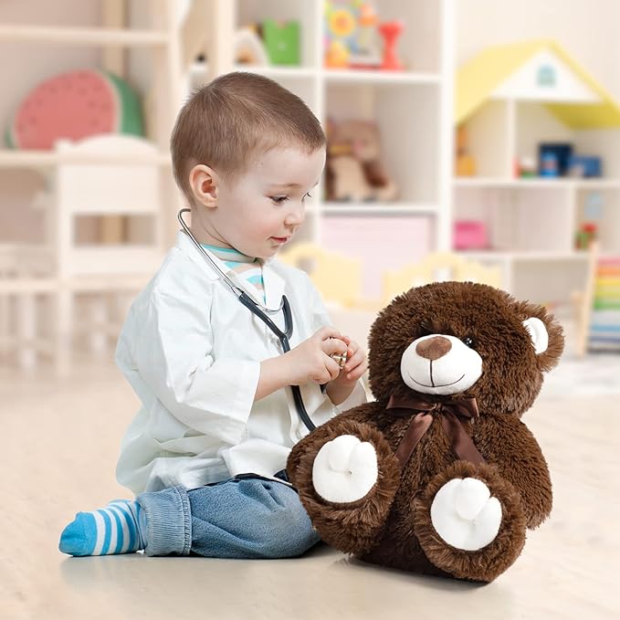 Super Color Teddy Bear Stuffed Animals Plush Toy for Children Girlfriend Family Congratulations Baby Shower Birthday Chocolate 14 inch