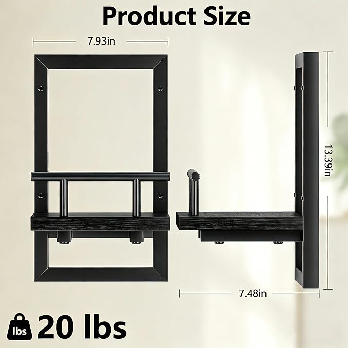 Sbosbo Floating Shelves for Wall Plant Shelf Indoor Wall Mounted Shelves | Wall Planters for Indoor Floating Plant Shelves for Bedroom, Living Room, Kitchen, Office, Bathroom Decor (Black, 3 Pack)