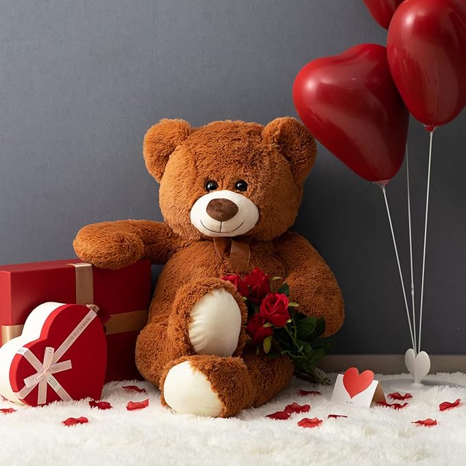 HollyHOME Big Teddy Bear Large Teddy Bear Stuffed Animal Birthday Valentines Day Plush for Kids and Girlfriend 36 inch Brown