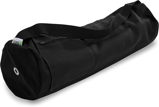 Natural Hemp Fabric Yoga Mat Bag with Shoulder Strap - Lightweight and Durable Gym Bag to Carry the Extra Large Mat Sizes - Ideal for Yoga, Pilates & Fitness Equipment - Made in USA, 8" X 32"