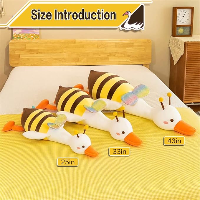 kewo Duck Plush Pillow Stuffed Animal Toy, Cute Giant Goose Plush Duck Stuffed Animal,Super Soft Hugging Pillow for Kids Bedding (Colorful,33.4 in)…