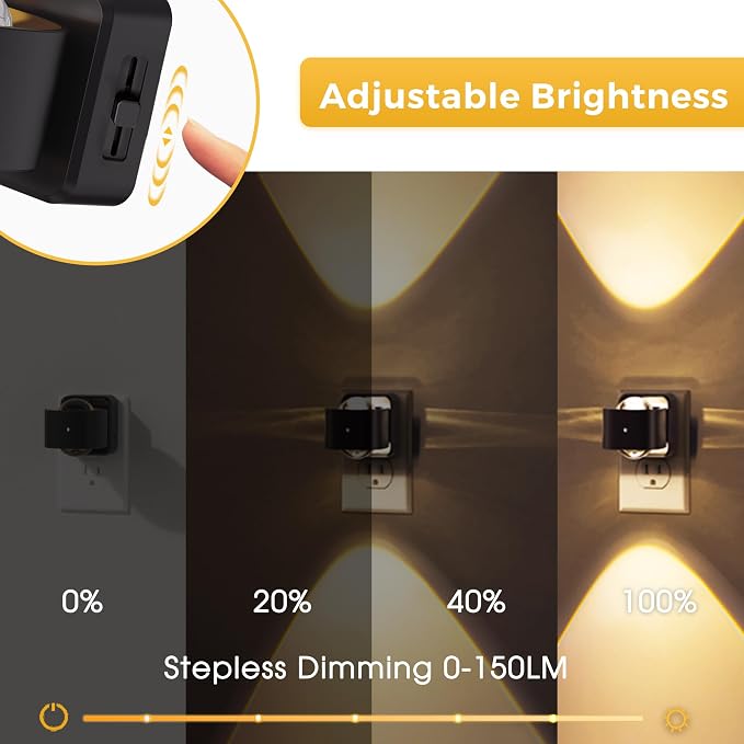 L LOHAS LED Night Light, Night Lights Plug into Wall, Projector Nightlight | Dusk to Dawn Sensor, 180°Rotating Nightlights, Soft White Ambient Lighting for Bathroom, Hallway, Gaming Room, Gifts,1 Pack