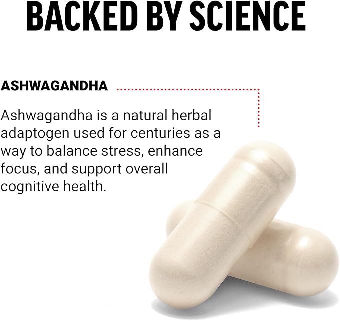 Force Factor Ashwagandha Supplements Made with Premium Vegan Ashwagandha Powder, Adaptogens to Support Stress and Cognitive Health, No Gelatin, Non-GMO, 60 Capsules