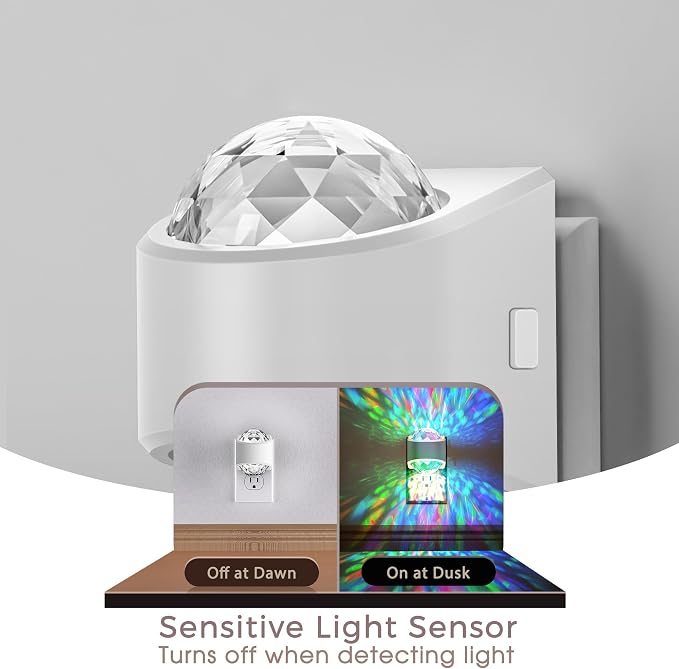 Night Lights Plug into Wall, Night Light Projector 9-Color RGB | Color Changing Galaxy Nightlight with Dusk to Dawn Sensor for Kids, Bathroom, Home Gaming Room Decor Gifts，2 Pack