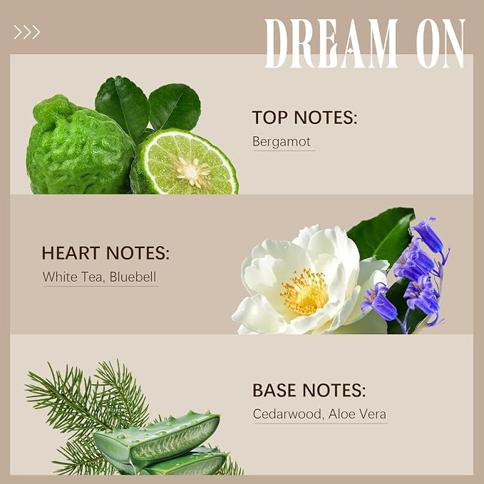 Hotel Diffuser Oil - Dream On Scent - Luxury Aromatherapy Scent Diffuser Oil - Hints of Bright White Tea, Sweet Bluebell & Earthy Cedar - Hotel Fragrance Oil for Home, 100mL