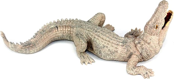 FUNSHOWCASE African Jungle Animals Toy Nile Crocodiles Figure Realistic Plastic Figurine Playset Lot 2-Piece