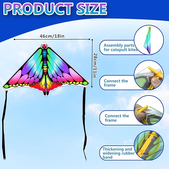YongnKids 6 Pack/ 20 Pack Mini Kite for Boys Girls Age 3-5 4-8, Finger Launcher Kites Easy to Fly Ejection Flying Toys Kite for Kids Teens Ages Beach Park Backyard Outdoor Sports
