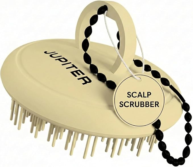 Jupiter Scalp Exfoliator - Scalp Massager Tool for Wet & Dry Hair - Ergonomic Detangler Brush - Dandruff Comb & Scrub to Remove Dandruff & Buildup and Support Circulation - Yellow