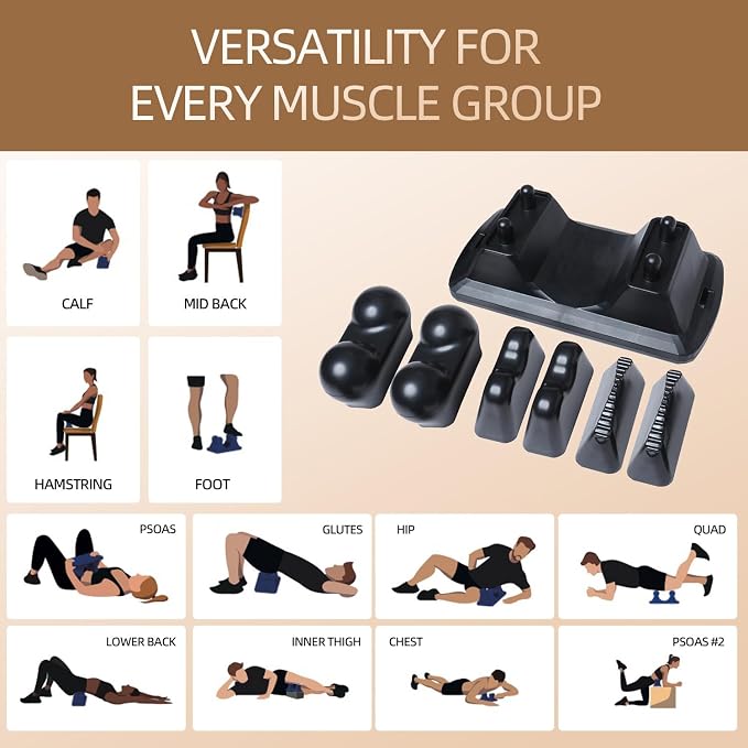 Psoas Release Tool - 3-in-1 Massage Tool - Psoas Muscle Release Tool Flexor, Back, Glute, Iliacus, and Neck Pain Trigger Point and Myofascial Release Tool - Night Black [Patent Pending]
