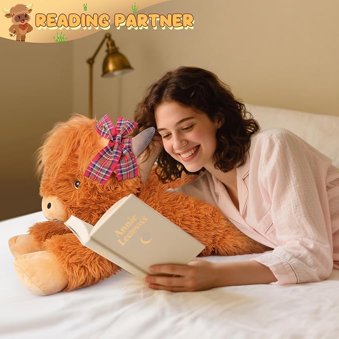 Giant Highland Cow Stuffed Animal 30", Jumbo Soft Giant Stuffed Animals, Highland Cow Plush Toys for Stress Relief & Sleep Aid, Huge Cuddly Cute Plushies Gift for Kids Adults