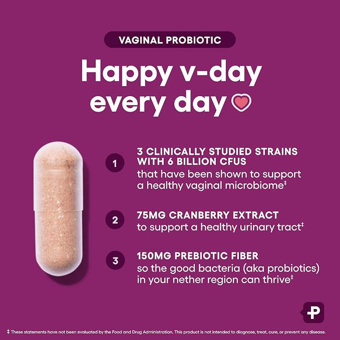Physician's CHOICE Vaginal Probiotics for Women, pH Balance & Odor, 60ct | Supports Odor Control, Vaginal Flora, Yeast Balance & Feminine Health, 6B CFU, Organic Prebiotics, Cranberry Extract