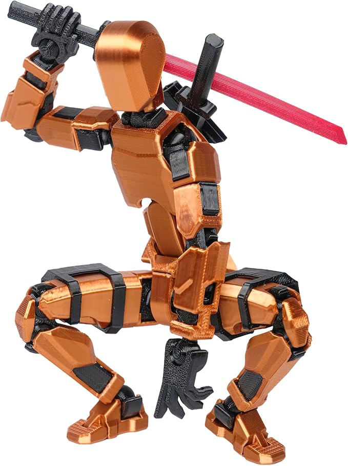 (Assembly Completed Dummy 20 Action Figure, 8.1 inches， Strong Magnetic Accessories， 8 Types of Weapons 3D Printed Robot Multi-Jointed Movable, Spider Ninja Series (Bright Copper)