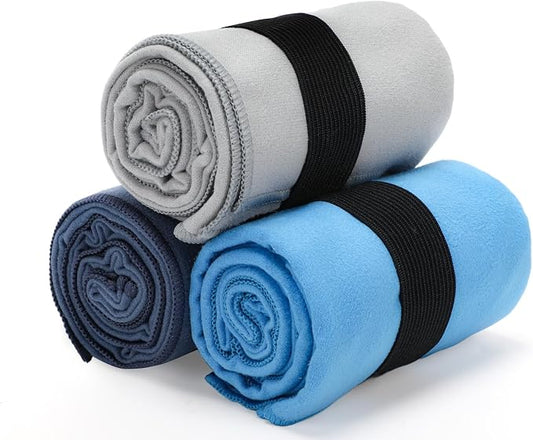 3 Pack Gym Towel Men Women Quick Dry Microfiber Workout Gear for Body Sweat Sports Exercise Fitness Tennis Running Cycling Hiking Weight Lifting Yoga Towels(3 Pack)