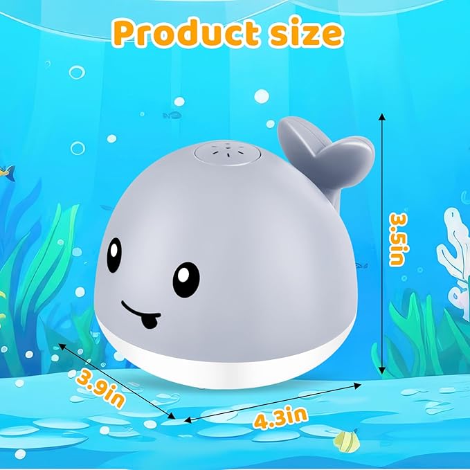 Light Up Whale Bath Toys Sprinkler for Babies 6-12 12-18 Months, Kids Ages 1-3 2-4, Baby Infant Toddler Pool Water Fountain Bathtub Toys for 1 Year Old Boys Girls Birthday Valentines Gifts