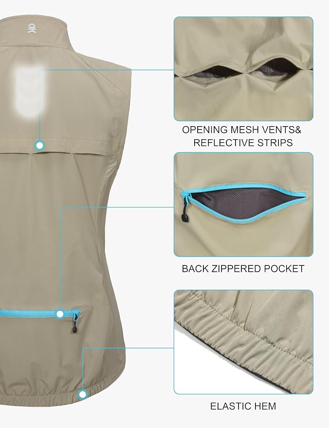 Little Donkey Andy Women's Lightweight Quick Dry Vest Windproof Summer Vest | Stretch Quick Dry Material, Windproof Breathable Vest, Cooling Effect Summer Outerwear, Running Cycling Golf Tennis Hiking