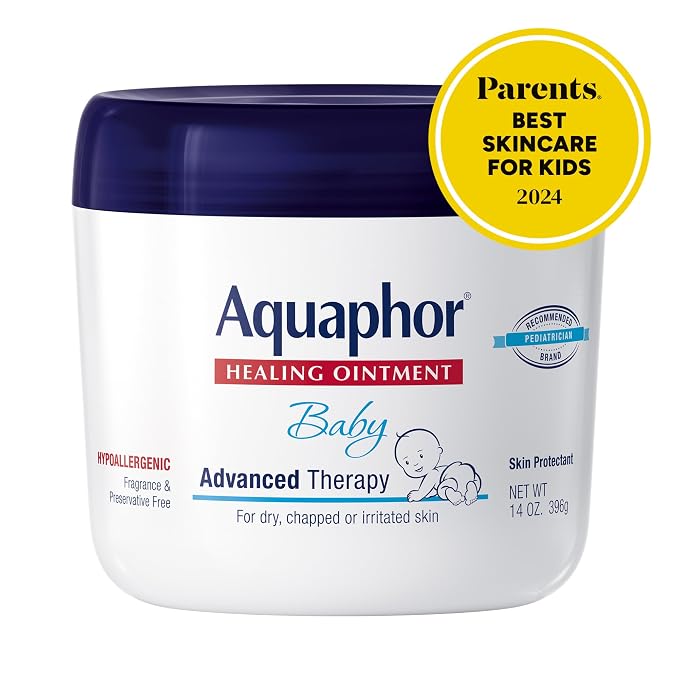 Aquaphor Baby Healing Ointment Advanced Therapy Skin Protectant for Chapped or Dry Skin, Drool Rash and Diaper Rash Ointment, 14 Oz Jar (Pack of 12)