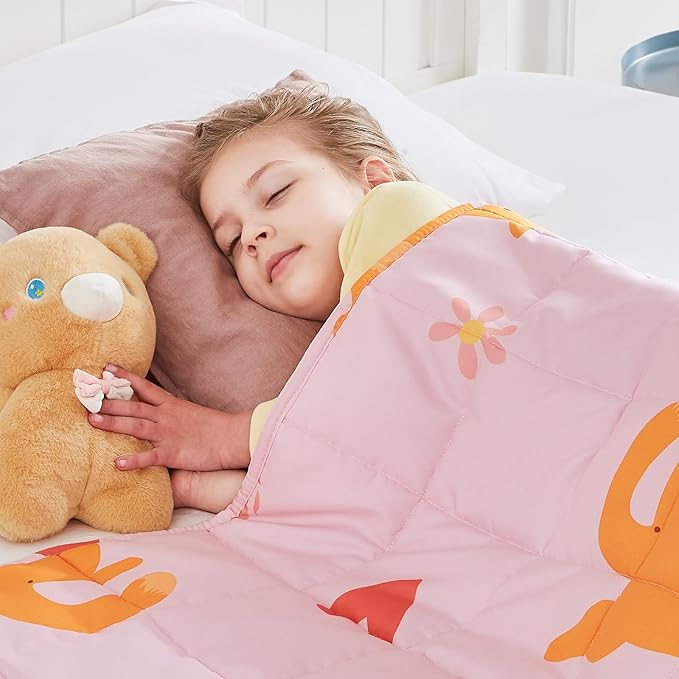 Weighted Blanket - 2 lbs Pink Cat Heavy Blanket, 19"x21", Small Size Breathable Lap Blanket