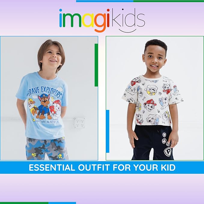Nickelodeon Paw Patrol T-Shirt and French Terry Shorts Outfit Set Infant to Big Kid Sizes (12 Months - 10-12)