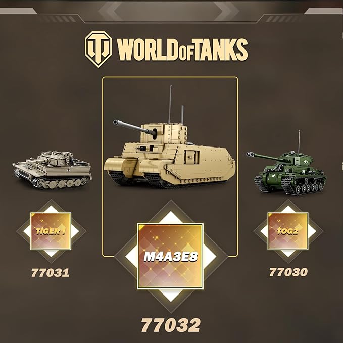 TOG2 Tank Building Set, WW2 Military British Armed Tanks Building Block Set for Military Fans 77032, World of Tanks Licensed Product, MOC Tank Model Toy Gift for Adults and Teens（1427 PCS）