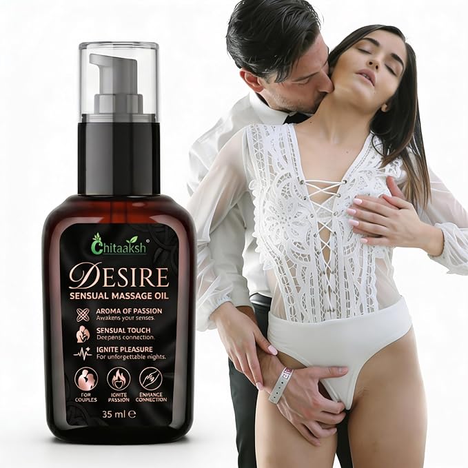 Desire Sensual Massage Oil – 35ml – Intimate Body Massage Oil for Men & Women to Enhance Passion and Touch