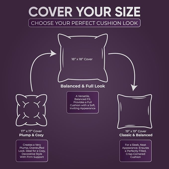 Beddora Throw Pillows (Set of 4, White) 18x18 Pillow Inserts Down Alternative, Throw Pillows for Couch, Bed or Sofa- Fluffy Decorative Stuffer Pillow for Indoors & Outdoors