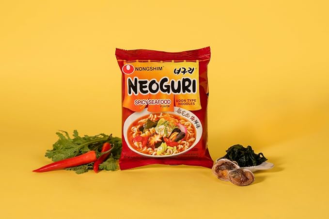 Nongshim Neoguri Spicy Seafood with Udon-Style Noodle,4.2 Ounce,(Pack of 20)