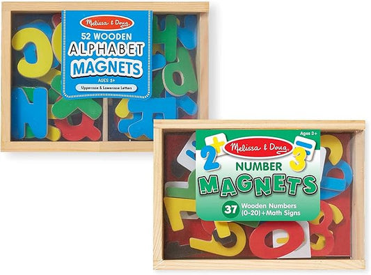 Melissa & Doug Deluxe Magnetic Letters and Numbers Set – 89 Wooden Alphabet Magnets & Numbers, Educational Learning Toys for Preschool Kids Ages 3+