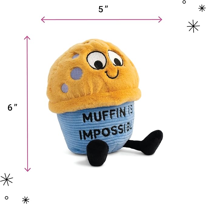 Muffin Plushie - Muffin is Impossible Cute Muffin Plush, Food Plushie Gift for Kids