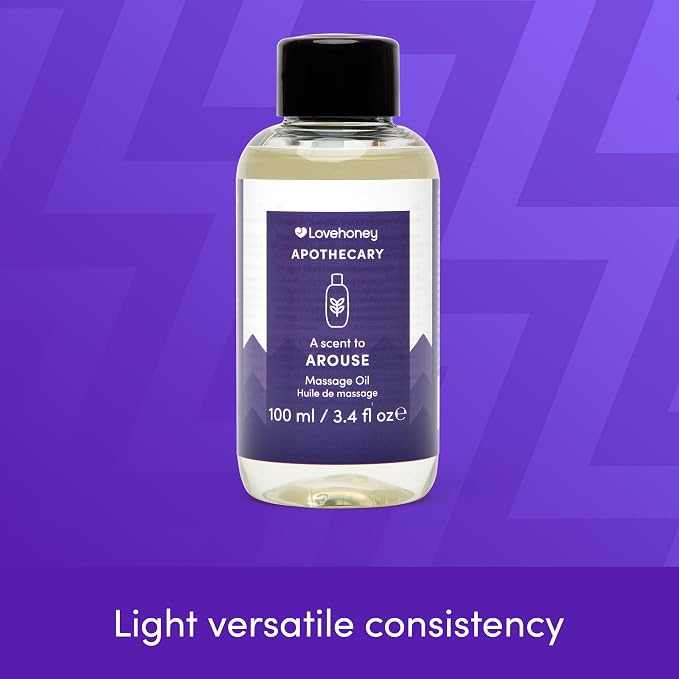 Lovehoney Apothecary Arouse Massage Oil 100ml - Sensual Massage Gel for Couple - Relaxing Body Massage Oil with Rose, Jasmine & Cedarwood Notes - Vegan Friendly