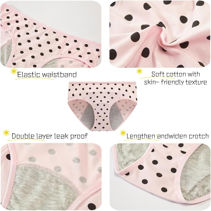 Demifill Teen Girls Period Underwear Cotton Soft Women Panties For Teens Briefs