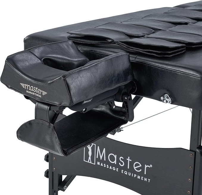Monaco 30" Master Massage AirWave Portable Table | Full-Body Air Compression & 3D Lumbar Traction | Professional Folding Wellness Bed - Black