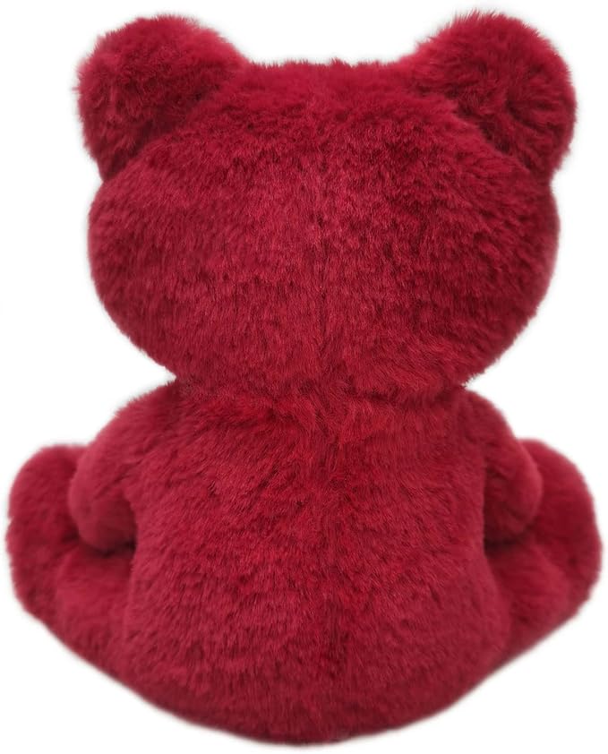 Wine Red Frog Stuffed Animal, 8.5 Inches Cute Furry Frog Plush Toy, Soft Cuddly Plushie Hugger Toy for Boys Girls, Gifts for Kids or Girlfriend