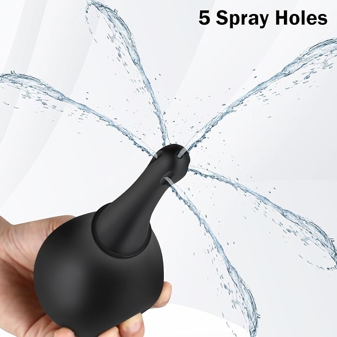 Anal Douche Enema Kit Anti Backflow Enema Bulb with Lube for Men & Women